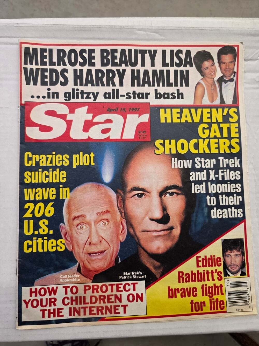 Star Tabloid Newspaper April 15 1997 Lisa Rinna Harry Hamlin Patrick Stewart